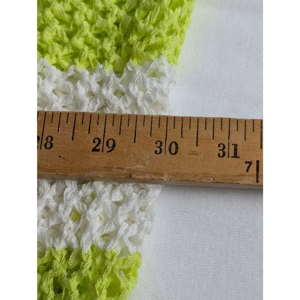 She & Sky Sz2 Oversized open weave sweater neon lime+white NWTbust 60